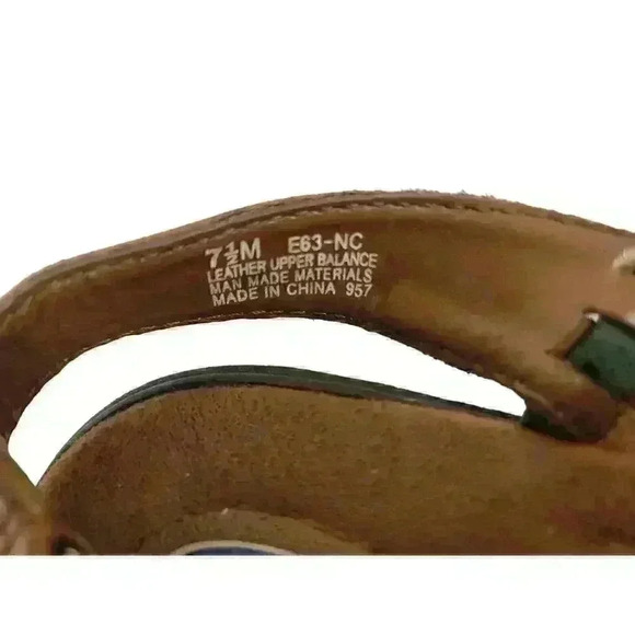 Dr Scholls Double Air Pillo Sandals 7.5M Basket Weave Native Western Leather - Picture 5 of 9